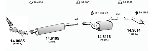 ASSO ART3384 Exhaust System
